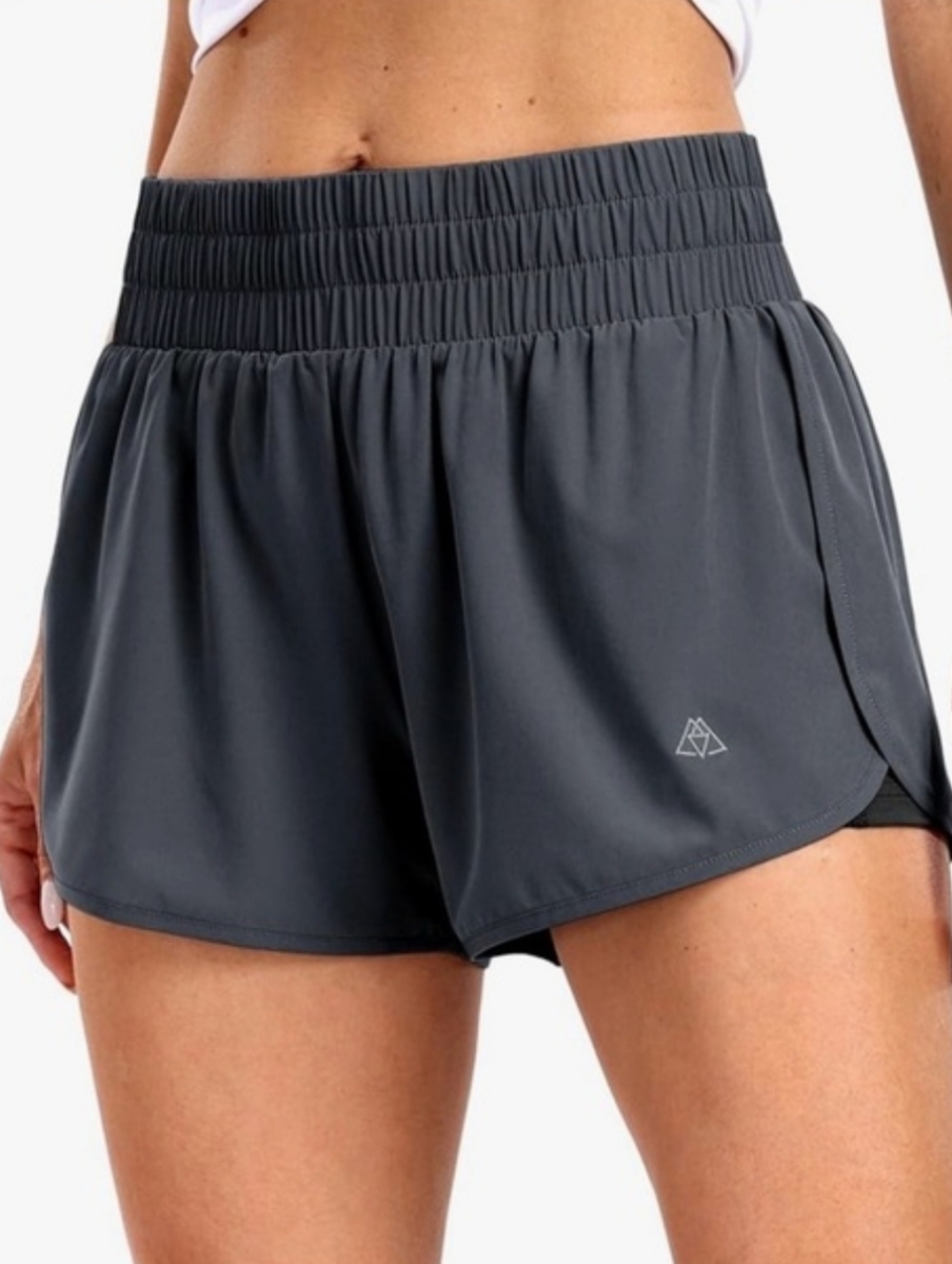 HAIMONT 2 in 1 Split Performance Running Shorts Trail Hiking Navy Blue Sz L NEW